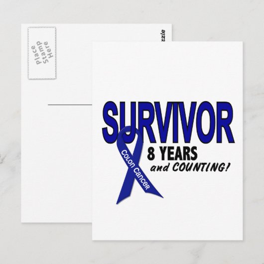 Colon Cancer 8 jaar overleving Briefkaart (Voorkant / Achterkant)