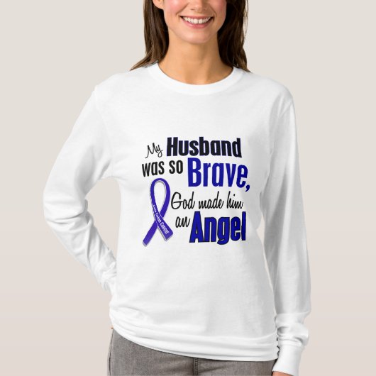 Colon Cancer ANGEL 1 Husband T-shirt (Voorkant)