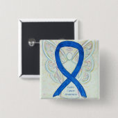 Colon Cancer Angel Awareness Ribbon Custom Art Pin Vierkante Button 5,1 Cm (Voorkant /achterkant)