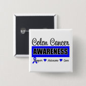 Colon Cancer Awareness Badge Vierkante Button 5,1 Cm (Voorkant /achterkant)