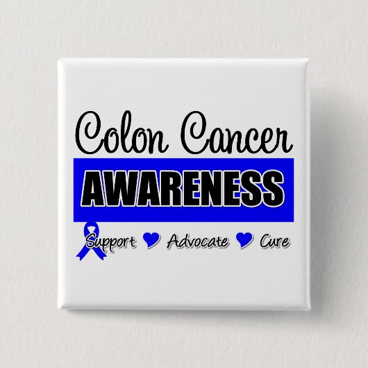 Colon Cancer Awareness Badge Vierkante Button 5,1 Cm (Voorkant)