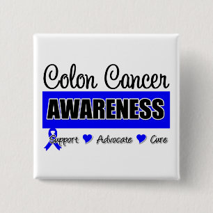 Colon Cancer Awareness Badge Vierkante Button 5,1 Cm