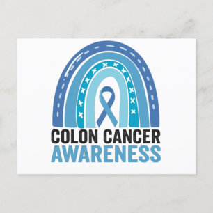 Colon Cancer Awareness Blue Rainbow Gift Briefkaart
