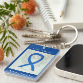 Colon Cancer Awareness Blue Ribbon Angel Sleutelha Sleutelhanger (Voorkant Rechts)