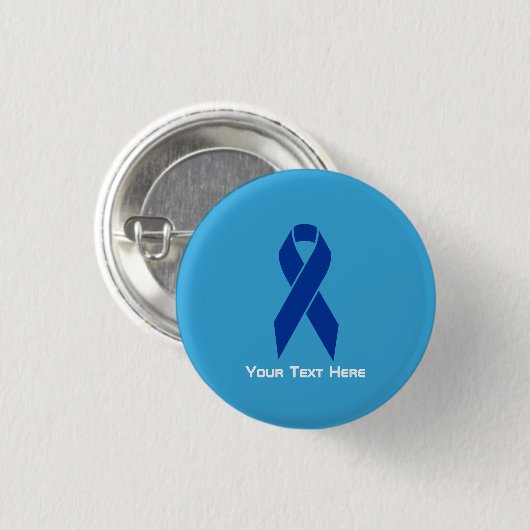 Colon Cancer Awareness Blue Ribbon Ronde Button 3,2 Cm (Voorkant /achterkant)