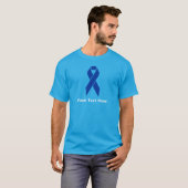 Colon Cancer Awareness Blue Ribbon T-shirt (Voorkant volledig)