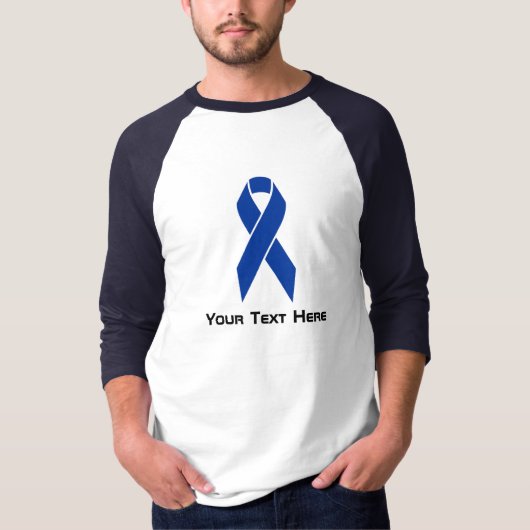 Colon Cancer Awareness Blue Ribbon T-shirt (Voorkant)