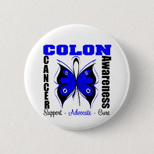 Colon Cancer Awareness Butterfly Ronde Button 5,7 Cm