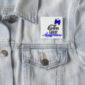 Colon Cancer Awareness Butterfly Vierkante Button 5,1 Cm (In situ)