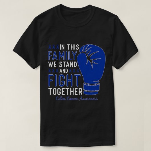 Colon Cancer Awareness Fight Family Support Boxing T-shirt (Design voorkant)