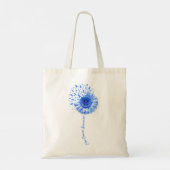 Colon Cancer Awareness Flower Survivor Fighter Tote Bag (Achterkant)