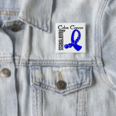 Colon Cancer Awareness Gemstone Ribbon Vierkante Button 5,1 Cm (In situ)