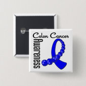 Colon Cancer Awareness Gemstone Ribbon Vierkante Button 5,1 Cm (Voorkant /achterkant)