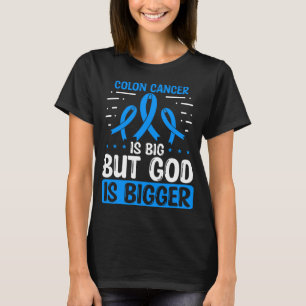 Colon Cancer Awareness God Colon Cancer Ribbon T-shirt