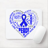 Colon Cancer Awareness Heart Words Muismat (Met muis)