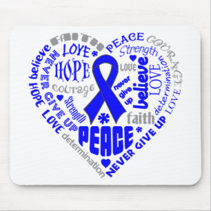 Colon Cancer Awareness Heart Words Muismat