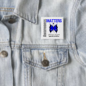 Colon Cancer Awareness Matets Vierkante Button 5,1 Cm (In situ)