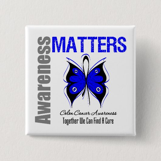 Colon Cancer Awareness Matets Vierkante Button 5,1 Cm (Voorkant)