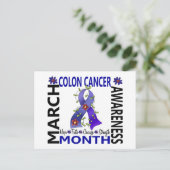 Colon Cancer Awareness Month Flower Ribbon 4 Briefkaart (Staand voorkant)