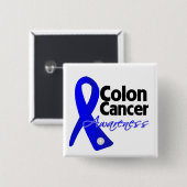 Colon Cancer Awareness Rib Vierkante Button 5,1 Cm (Voorkant /achterkant)
