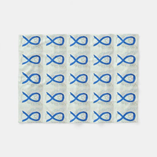 Colon Cancer Awareness Ribbon Soft Fleece Blankets (Voorkant (Horizontaal))