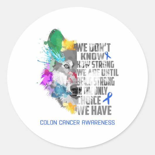 Colon Cancer Awareness Ribbon Support Giften Ronde Sticker (Voorkant)
