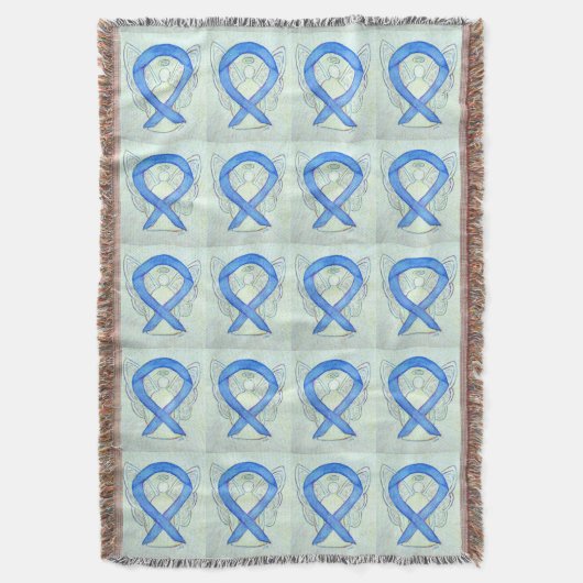 Colon Cancer Awareness Ribbon Throw Blankets Blank Deken (Voorkant Verticaal)