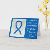 Colon Cancer Awareness Ribbon Wenskaart Kaart (Gele Bloem)