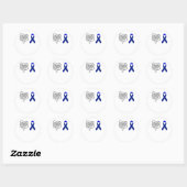 Colon Cancer Awareness Survivor Warrior Ribbon Ronde Sticker (Vel)