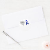 Colon Cancer Awareness Survivor Warrior Ribbon Ronde Sticker (Envelop)