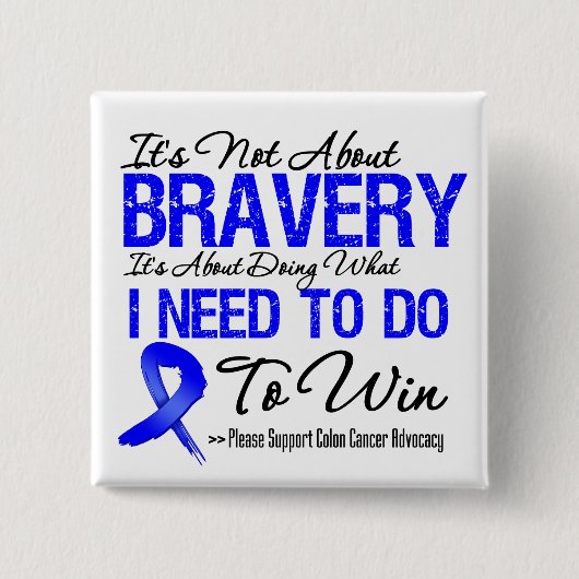 Colon Cancer Battle Vierkante Button 5,1 Cm (Voorkant)