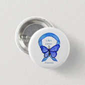 Colon Cancer Blue Awareness Ribbon Custom Art Pin Ronde Button 3,2 Cm (Voorkant /achterkant)