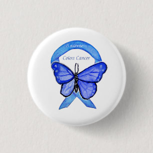 Colon Cancer Blue Awareness Ribbon Custom Art Pin Ronde Button 3,2 Cm