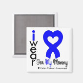 Colon Cancer Blue Heart Ribbon voor mijn moeder Magneet (Voorkant / Achterkant)