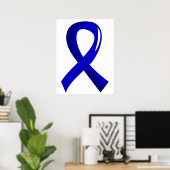 Colon Cancer Blue Ribbon 3 Poster (Thuiskantoor)