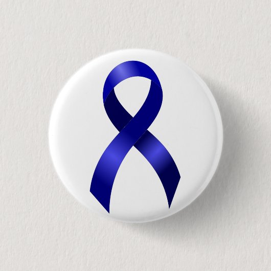 Colon Cancer Blue Ribbon Ronde Button 3,2 Cm (Voorkant)