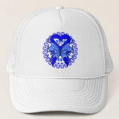 Colon Cancer Butterfly Circle of Ribbons Trucker Pet (Voorkant)