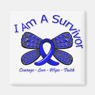 Colon Cancer Butterfly Ik ben een overlevende Magneet