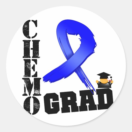 Colon Cancer Chemo Afstudeerder Ronde Sticker (Voorkant)