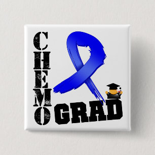 Colon Cancer Chemo Afstudeerder Vierkante Button 5,1 Cm