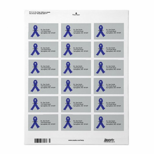 Colon Cancer Etiket (Full Sheet)