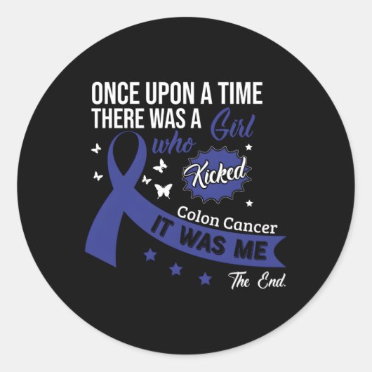 Colon Cancer Fight Cancer Ribbon Ronde Sticker (Voorkant)