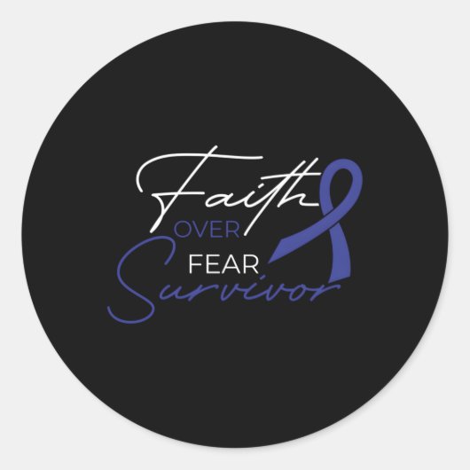 Colon Cancer Fight Cancer Ribbon Ronde Sticker (Voorkant)