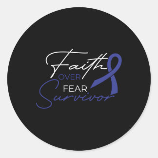 Colon Cancer Fight Cancer Ribbon Ronde Sticker