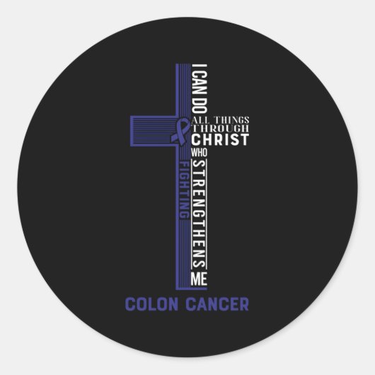 Colon Cancer Fight Cancer Ribbon Ronde Sticker (Voorkant)
