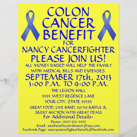Colon Cancer Fighter Benefit Flyer (Voorkant)