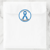 Colon Cancer Fighter Ribbon White Round Sticker (Tas)
