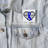 Colon Cancer Heart Ribbon Collage Vierkante Button 5,1 Cm (In situ)
