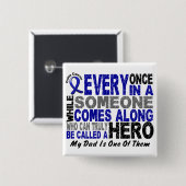 Colon Cancer HERO KOMT OP 1 Pap Vierkante Button 5,1 Cm (Voorkant /achterkant)