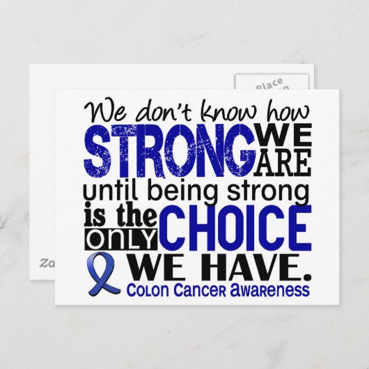 Colon Cancer hoe sterk we zijn Briefkaart (Voorkant / Achterkant)